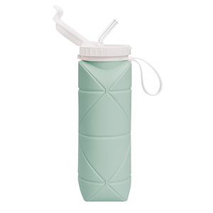 Bouteille d'eau pliable en silicone écologique 620 ml avec paille, sans BPA, pour les voyages et le camping en extérieur - Product Image 6