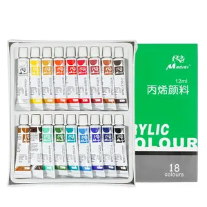 Professionele Acrylverf Set Niet-Giftige Kinderen Schilderen Kunst Set 12Ml 18 Kleuren Kit Acryl