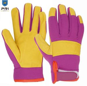 Prisafety Golden Yellow Full Grain Yard Jardinería Construcción Mecánico Piel de cerdo Guantes de trabajo de cuero para trabajos de jardín - Product Image 1