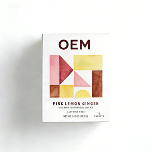 Sachets de thé au citron rose et au gingembre certifiés OEM - Mélange botanique sans caféine 3g x 15 sachets - Qualité alimentaire - Saveur unique - Apaisant - Emballé en boîte - Product Image 2