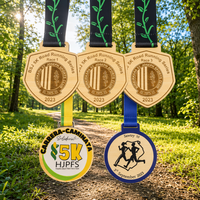 Médaille en bois personnalisée, fabrication directe usine, gravée au laser, écologique, pour course à pied, course de trail, marathon, récompense pour le succès et la reconnaissance