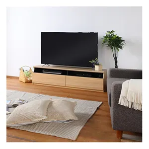 Solid Japanese modern wood tv stand furniture for living room