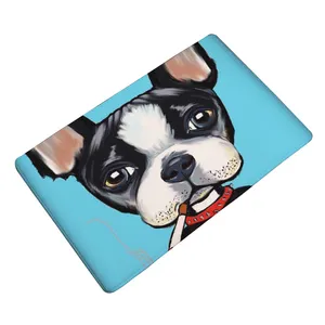 Fransız Bulldog çoban köpeği paspaslar karikatür sandalye sarı halı Bull Terrier geliştirme Anti kayma uzun baskı ile Logo paspas