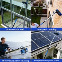Brosse de nettoyage pour panneaux solaires photovoltaïques, poils en nylon, manche en plastique, outil de nettoyage domestique pour vitres, compatible DIY et OEM, pour le nettoyage par pulvérisation