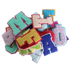EM-0001A Wholesale High Quality 26 Alphabet Letter Chenille Embroidered Patches
