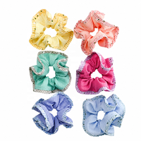 Daou 13,5 cm Chouchous pour cheveux personnalisés, couleurs unies, motifs floraux et à carreaux, haute élasticité, bonne qualité, accessoire de beauté pour femmes