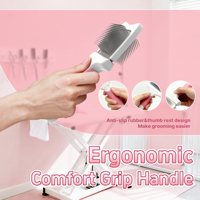 Brosse à poils pour animaux de compagnie professionnelle à double face, extra longue, à poils doux et durs, tête flexible, pour chiens et chats