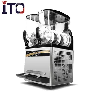 Máquina de aguanieve de tanques dobles de acero inoxidable comercial de alta calidad, dispensador de bebidas, máquina de aguanieve, precio de fábrica