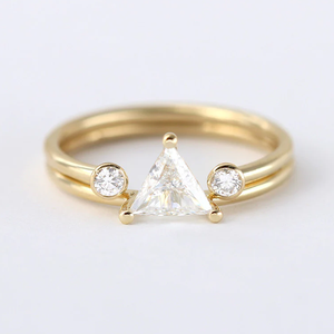 Fashion diamond wedding <strong>ring</strong> for women 14k gold plated open cuff 925 sterling <strong>silver</strong> <strong>stacking</strong> <strong>ring</strong> - Product Image 1
