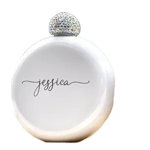 5oz Dames Diamant Strass Ronde Hanche Flacon Mignon En Acier Inoxydable Métal Hip Flask Vin pour Whisky <span class=keywords><strong>Alcool</strong></span> - Product Image 1