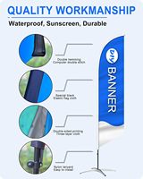 Banderoles en polyester à double face avec logo personnalisé promotionnel, en forme de goutte d'eau, pour la publicité en plein air sur la plage - Vente directe d'usine