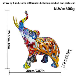 Ornamenti di <span class=keywords><strong>elefante</strong></span> creativo per la casa soggiorno armadietto del vino decorazione per ufficio in resina artigianato Graffiti scultura di <span class=keywords><strong>elefante</strong></span> - Product Image 6