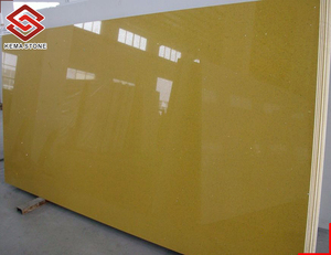 Bán Buôn Tùy Chỉnh Kích Thước Đánh Bóng Lấp Lánh Sáng Màu Vàng Thiên Hà Thạch Anh Đá Tấm Nhà Máy Giá Trung Quốc Chất Lượng Cao Đá Nhân Tạo - Product Image 2