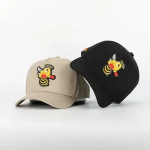 Oem Design di alta qualità all'ingrosso personalizzato animale Patch Logo 5 pannello Sport cammello cotone Gorras berretto da Baseball uomo donna cappello