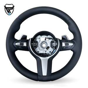 Volant en cuir personnalisé avec changement de couleur et palettes de changement de vitesse, adapté aux BMW F10 F30 Série 3 Série 5 ZC-M328-3-Y - Product Image 1