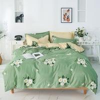 Ensemble de housse de couette 100% microfibre, ensemble de 4 pièces, housse de couette douce de couleur unie avec 2 taies d'oreiller, ensemble de literie en polyester
