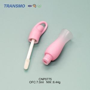 Tubes de gloss rose personnalisables avec pinceau, tubes de rouge à lèvres liquide 6ml, tubes de gloss vides mignons à personnaliser - Product Image 4