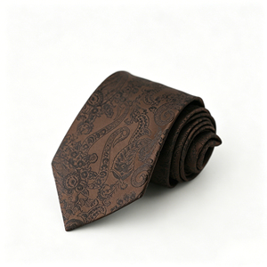 <span class=keywords><strong>Corbata</strong></span> Retro para Hombre en Tonos Tierra, Rojo Oscuro, Jacquard con Patrón Floral Geométrico para Otoño e Invierno, Formal, para el Trabajo, Bodas - Product Image 6