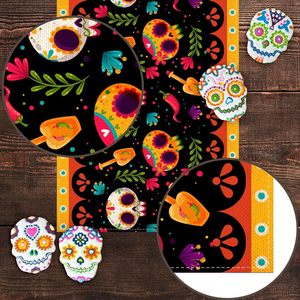 Mantel de Camino de Mesa de Lino con Calavera, Decoraciones de Fiesta del Día DE LOS Muertos <span class=keywords><strong>Mexicanos</strong></span> Personalizables - Product Image 5