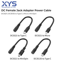Maßgefertigtes Kupfer-DC-Buchsenkabel DC 5,5x2,1 / 3,5x1,35mm Buchse Typ-C / Micro / Mini USB 22AWG 12V