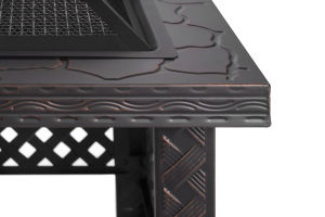 Brûleur à bois d'extérieur, foyer au charbon de bois, foyer en acier de grande taille, patio, jardin, feu de joie avec barbecue - Product Image 3