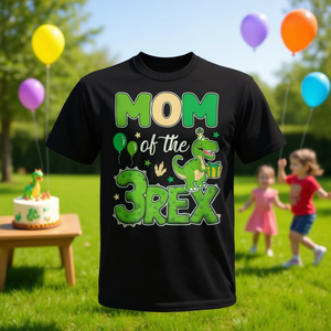 T-shirt assorti pour maman des 3 Rex, famille de dinosaures, anniversaire - Product Image 3