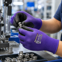 Gants de travail MaxiPact 15 Gauge en nitrile enduit de mousse, nylon et élasthanne, respirants, antidérapants, pour la construction et les travaux généraux