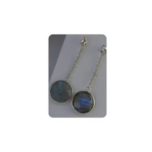 Wholesale 925 <b>Sterling</b> <b>Silver</b> Gemstone Earring at Wholesale Price 925 <b>Silver</b> Fashion Hot Sale Wedding Jewelry - Product Image 1