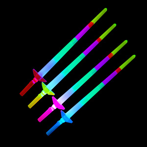 Épée en plastique LED, épée <span class=keywords><strong>laser</strong></span>, épée <span class=keywords><strong>rétractable</strong></span> en quatre sections, lumière LED multicolore clignotante, bâton lumineux LED extensible élastique - Product Image 3