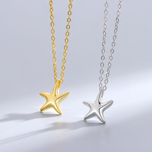 Argento puro S925, stesso stile della popolare collana a clavicola con stella marina, ciondolo versatile di alta gamma - Product Image 2