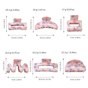 Pinces à cheveux papillon en acrylique, personnalisables avec logo, grandes pinces requin givrées, série rose, griffes à cheveux mates à fleurs évidées - Product Image 3