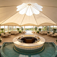 Tente de glamping de luxe BABERY Seaside Petal, membrane résistante aux intempéries, pour station balnéaire côtière