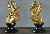 Usine personnalisée à la main célèbre musicien Bronze métal Beethoven buste Statue