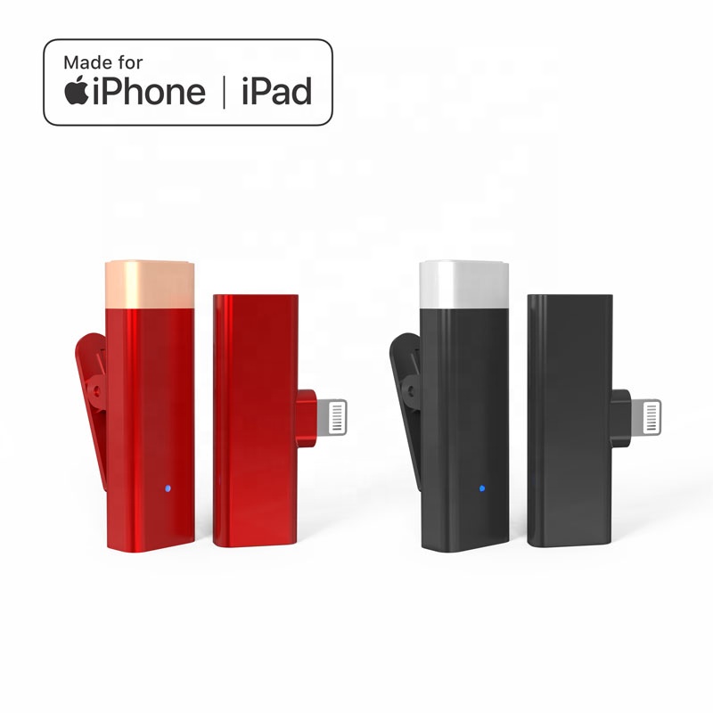 MFi Сертифицированный петличный мини-микрофон с разъемом Lightning, 2,4 ГГц, умный шумоподавляющий звуковой прием для iPhone/iPad, беспроводной микрофон