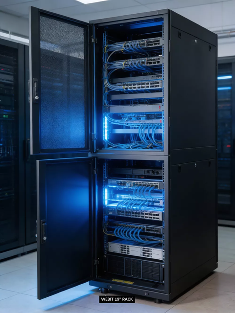 Heavy Duty 19" Multiple Compartment Server Rack Cabinet Load-bearing Capacity 1600kg Used for Data Room