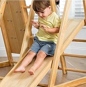 Patio de recreo de madera para interiores de doble cara Montessori Climbing Rock/Net y Pickler Triangle Toys para niños pequeños y escuelas - Product Image 2