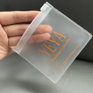 Биоразлагаемый матовый герметичный пакет с логотипом на заказ, небольшой матовый пластиковый пакет на молнии из ПВХ с застежкой-молнией для упаковки ювелирных изделий