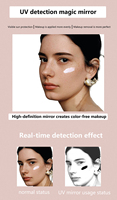 Miroir de maquillage de voyage portable grossissement LED miroir de maquillage miroir de maquillage vanité avec caméra UV pour test de protection solaire vente en gros