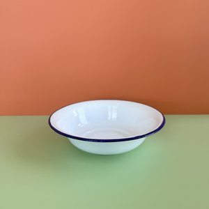 CASAMX WL AU-1001-7 Piatto in Plastica - Diametro 18 cm - Bianco Lucido con Bordo Blu - Product Image 2