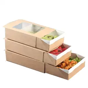 Takeaway कस्टम क्राफ्ट दोपहर के भोजन के जमे हुए पैकेजिंग कागज बेकरी बक्से फास्ट फूड पैकेज बॉक्स