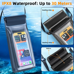 Étui étanche universel double compartiment pour smartphone avec bande d'étanchéité IPX8 - Product Image 3