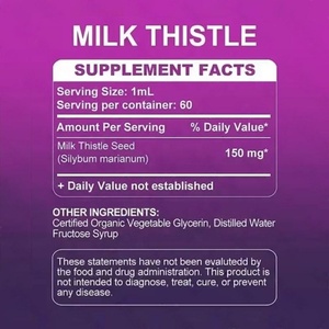 Soutien Hépatique Liquide OEM/ODM, Extrait de Chardon-Marie 80% Silimarine 250mg, Extrait de Racine de Pissenlit - Gouttes de Chardon-Marie - Product Image 5