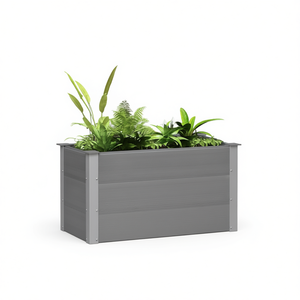 Bac à plantes surélevé en composite bois-plastique gris, design moderne, pour extérieur - Product Image 1