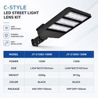 Lampu Jalan LED Modular 3 Modul Lampu Terpisah 100W 150W Tahan Air IP65 Braket Geser Dapat Disesuaikan untuk Jalan Utama dan Jalan Raya