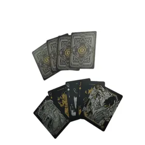 High Quality Free Sample Wholesales Playing Card Custom Logo Plastic Poker Cards Black Paper Playing Cards