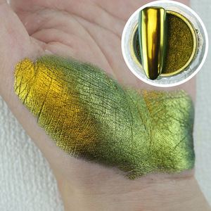 Poudre de Pigment Cosmétique Caméléon Vert Jaune Scintillant, Poudre de Mica Sûre pour la Peau, Qualité Cosmétique pour Fards à Paupières et Nail Art - Product Image 1