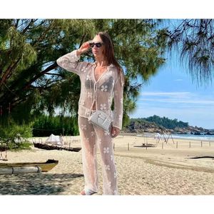 Ensemble deux pièces au crochet personnalisé 2026 pour femme – Col en V ajouré respirant en coton pour la plage - Product Image 6