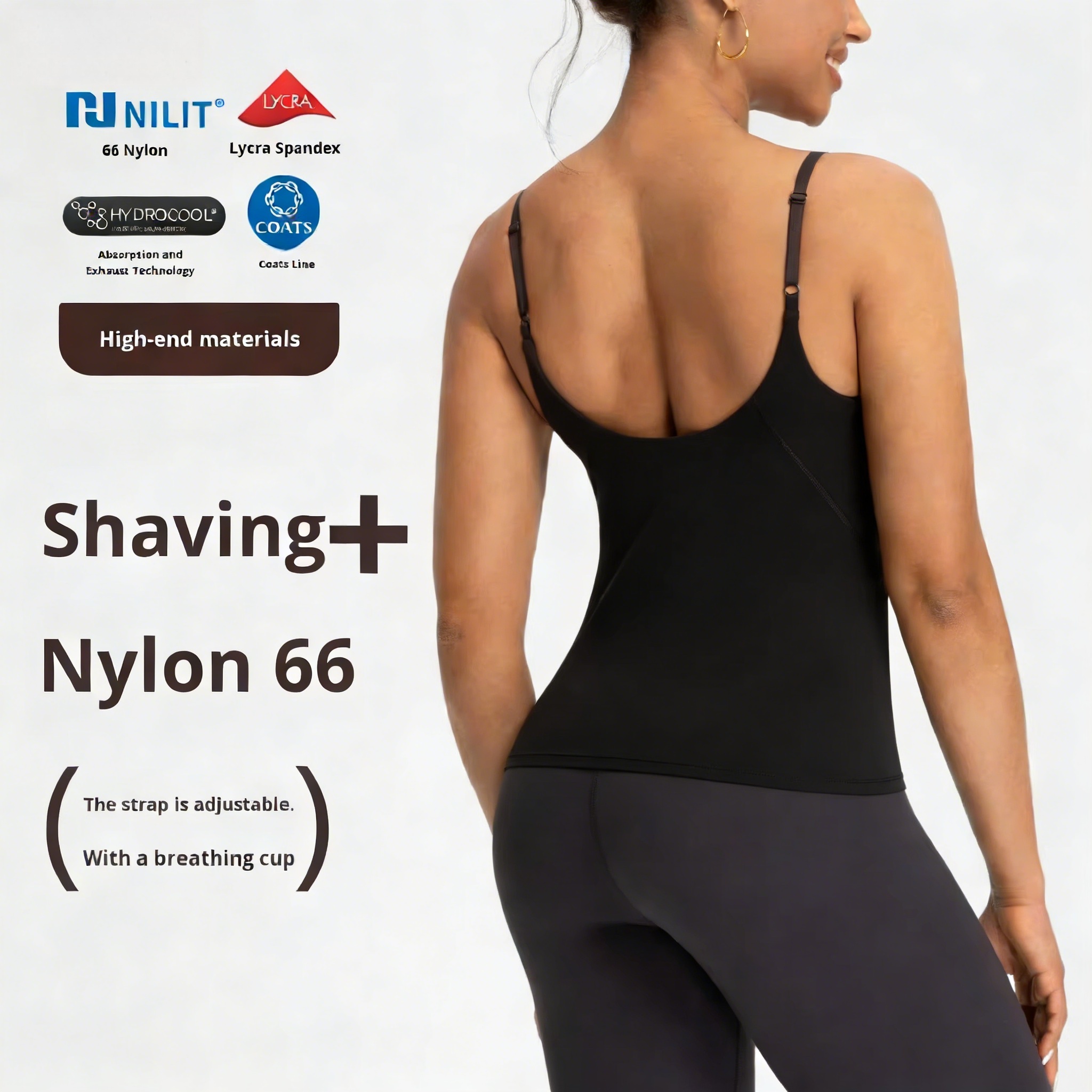 Sports Vest for Women Plus Size Chest Pads Long Camisole Barely There Quick-Dry Spandex/Nylon Regular Fit Fitness Yoga