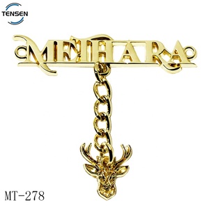 Washable Zinc Alloy Gold Color 3D Embossed Logo <strong>Tags</strong> Nickel Free Eco-Friendly Shoes Swimwear Clothing Accessories - Product Image 5