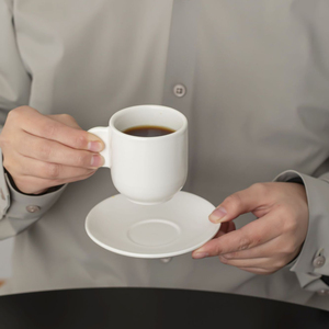 Unique Handle <b>Small</b> Ceramic Coffee <b>Cup</b> and Saucer 100ml Espresso <b>Cup</b> Set - Product Image 5